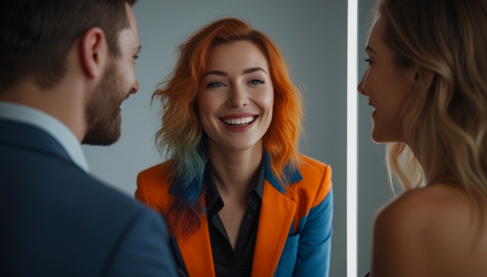 Un freelance souriant représentant le principe de sympathie